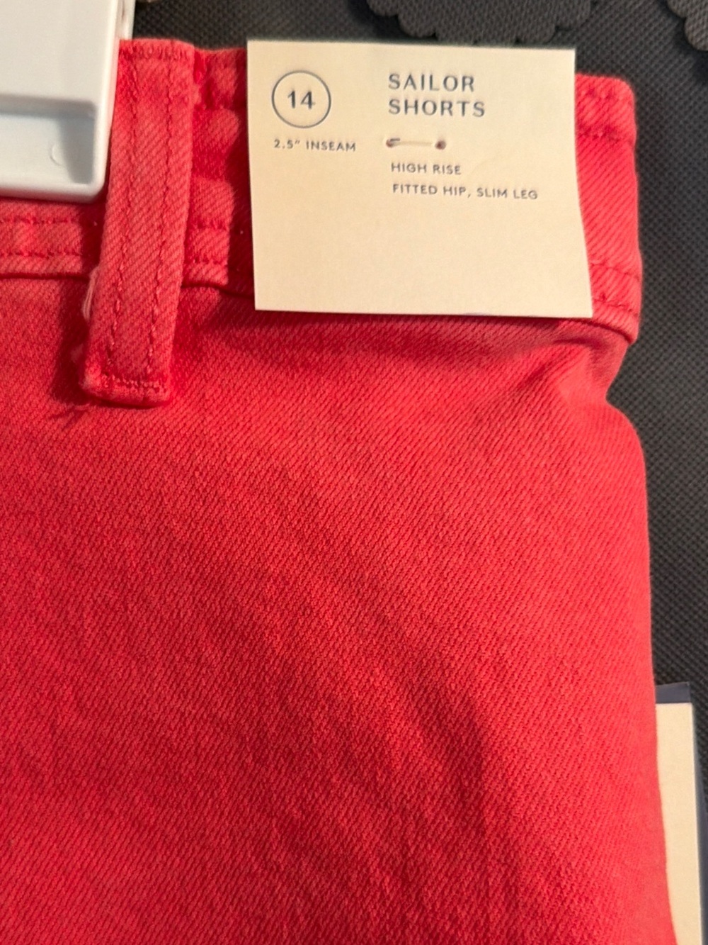 Women's Red Sailor Jean Shorts Size 14 - Picture 2 of 4